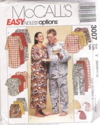 3007 MR MS NIGHTSHIRT, TOP, PJ BOTTOMS, HAT PATTERN SM-LG